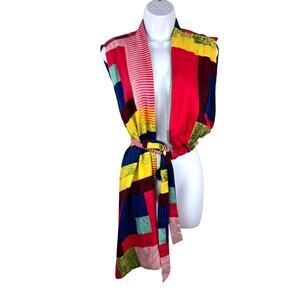 Toon Collections Bandana Wrap Top Asymmetrical Artwear Boho S/M